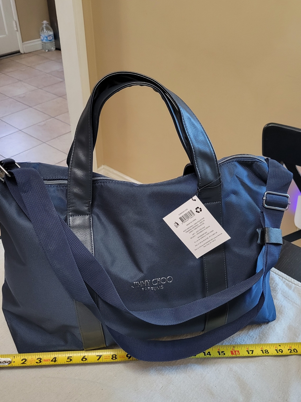 Jimmy Choo Navy and Black Nylon Duffel Bag